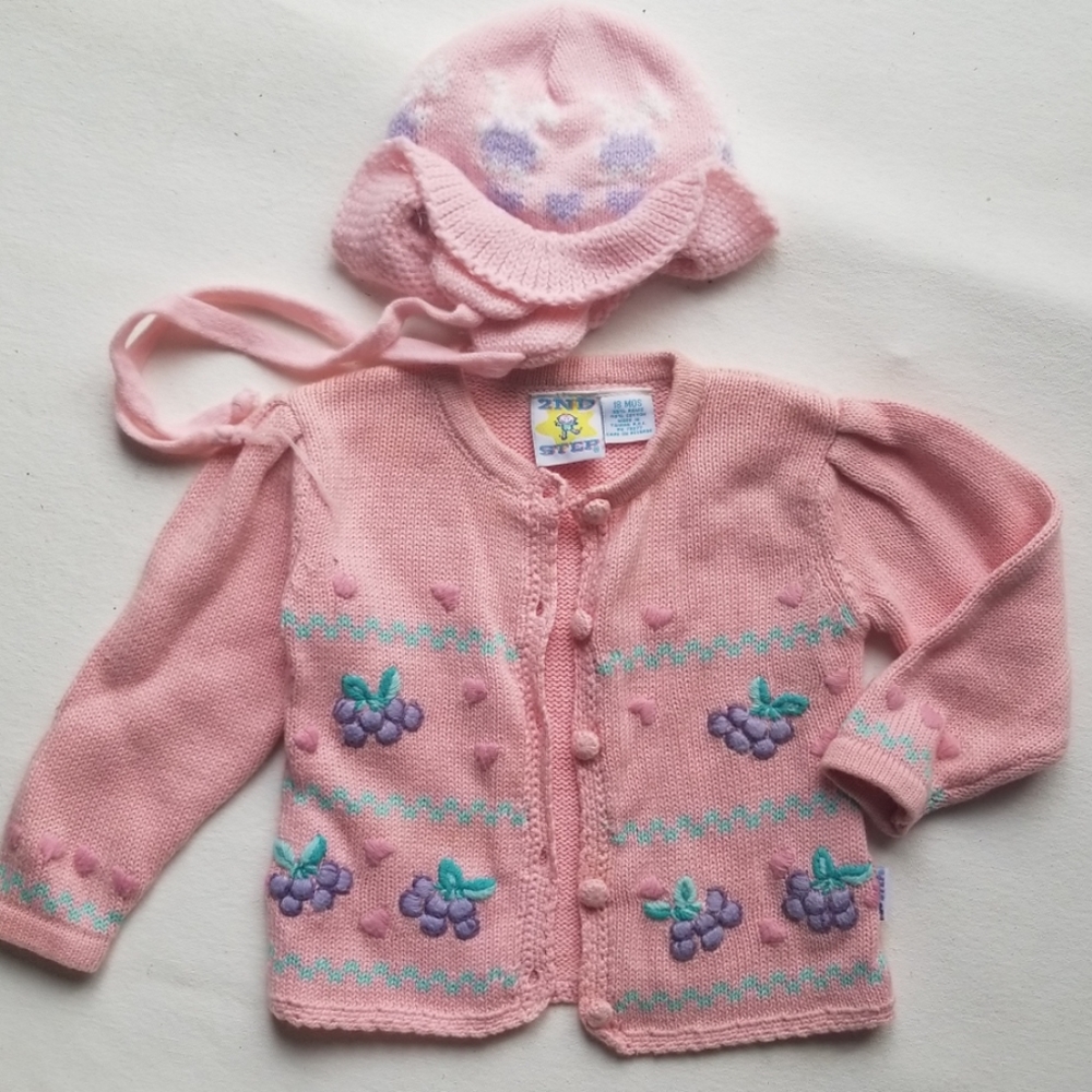 🚨FINAL PRICE🚨Pink Cardigan & Hat set
